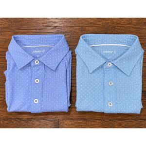Johnnie-O Blue Polo Shirts Mens Small Lot of 2